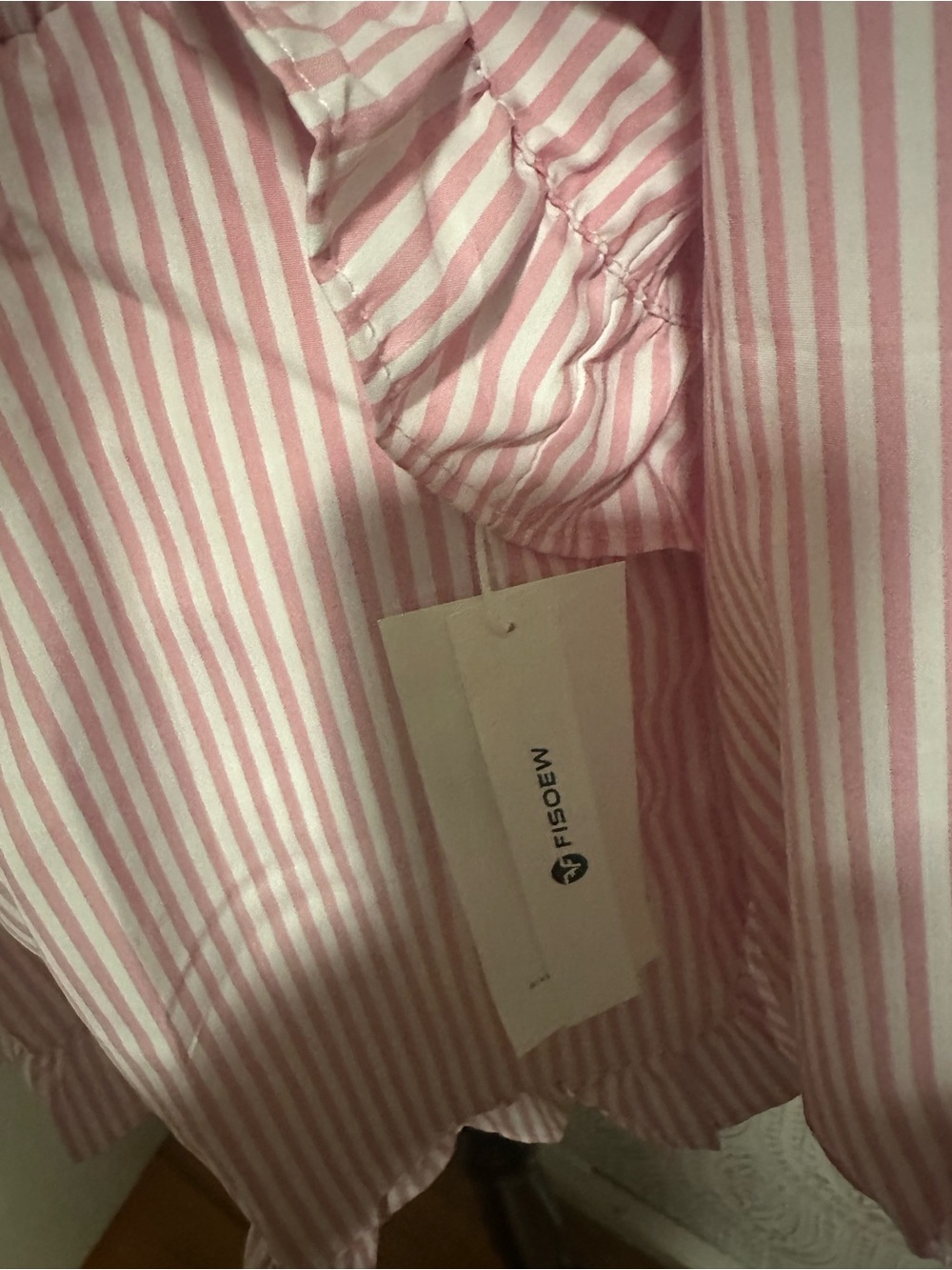 Women's Pink Striped Elastic Waist Shorts and Top - Medium Lounge set or PJ set - Picture 3 of 7